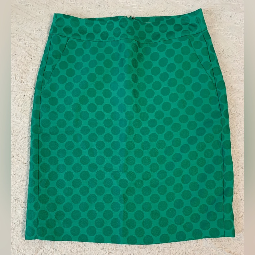 Banana Republic Green Dot Pencil Skirt